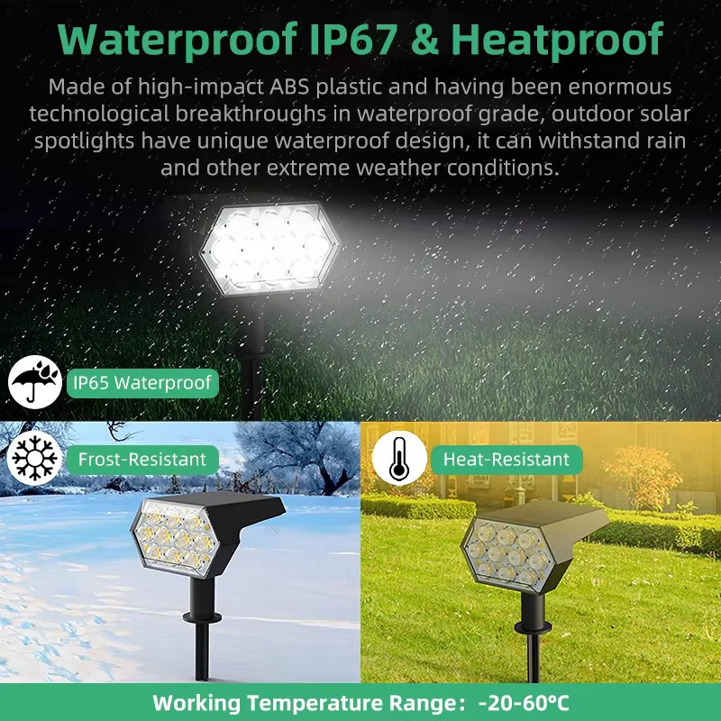 Swiatla 92 LED Solarleuchten für den Außenbereich, wasserdichte Solarstrahler in Schwarz mit IP67 Schutz für Garten und Hof - Bild 3