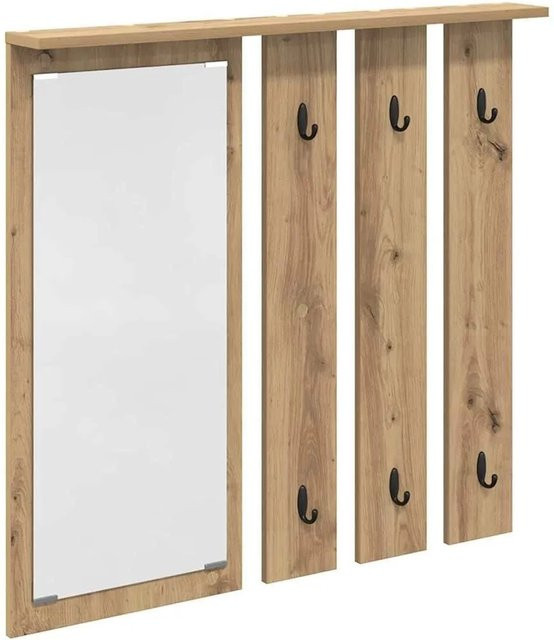 vidaXL Wandmontierter Kleiderständer Artisan-Eiche in Braun, B/H/T: 84 x 80 x 10 cm - Bild 1