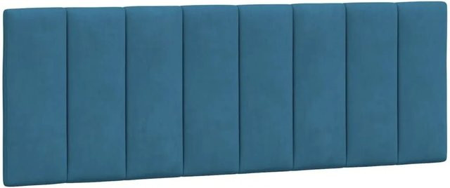 vidaXL Kopfteil-Kissen Hanko Blau Samt mit Linien-Design, Breite: 140 cm, Höhe: 45 cm, Tiefe: 3 cm - Bild 1