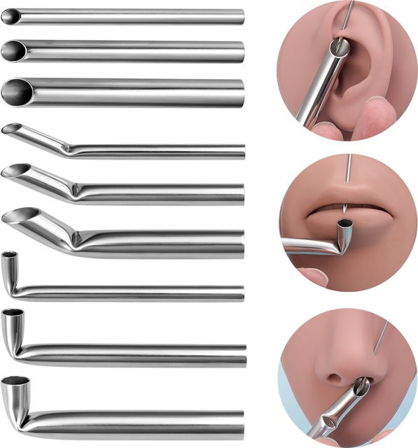 HONGTU BOBY JEWELRY Piercing Empfang Rohr, 304L Edelstahl, 4/6/8mm ID - Bild 1