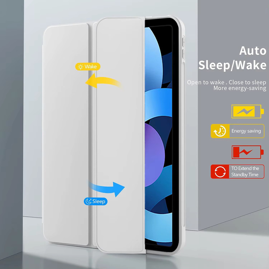 Apple iPad Air Schutzhülle mit dreifach faltbarem Flip-Design und magnetischem Ständer aus PU-Leder in Grün - Bild 2