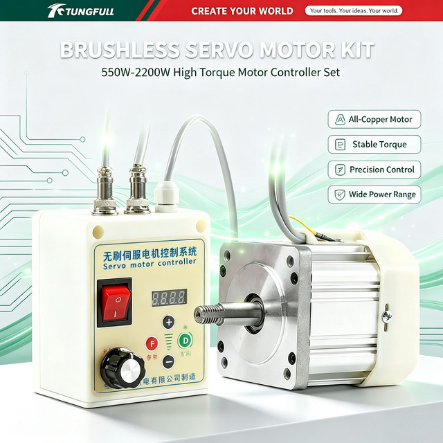 Bürstenloser Servomotor-Kit mit digitalem Drehzahlregler, Vollkupfer-Servomotor mit hohem Drehmoment für Industrieanlagen, 550W-2200W - Bild 1