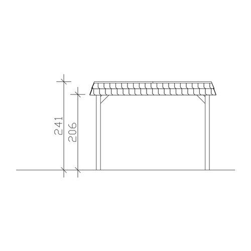 Skan Holz Carport Spreewald mit schwarzer Blende in Nussbaum, B/T: 345 x 893 cm - Bild 3