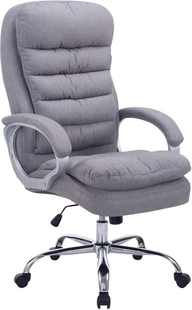 DELUKE Bürostuhl SOUK Ergonomischer Stoffstuhl in Grau mit Chromoptik Gestell, B/T/H: 116 x 68 x 77 cm - Bild 1