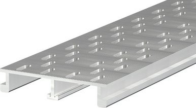 Mr. GARDENER Entwässerungsrinne aus Aluminium eloxiert in Silber, Breite: 200 cm, Höhe: 2 cm - Bild 1