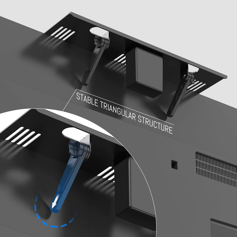 BEISHI Soundbar-TV-Halterung aus Stahl in Schwarz, universelle Bohrfreie TV-Oberablage für Soundbars bis zu 15 Pfund - Bild 4
