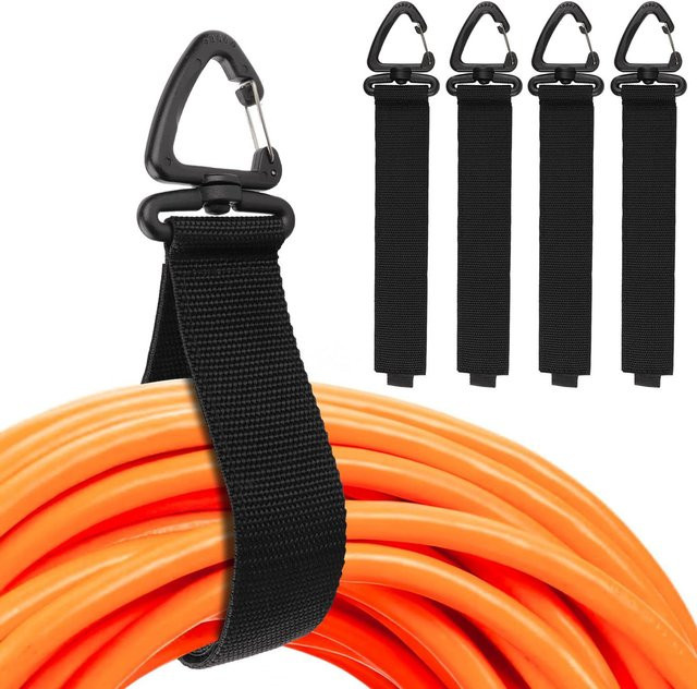 Kabel-Organizer-Halter mit drehbarer Schnalle aus Nylon in Schwarz für Kabel und Schläuche - Bild 1