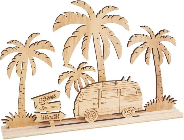 VBS Holz-Steckmotiv Campingurlaub in Beige, B/H/T: 26,0 x 18,0 x 3,5 cm - Bild 1