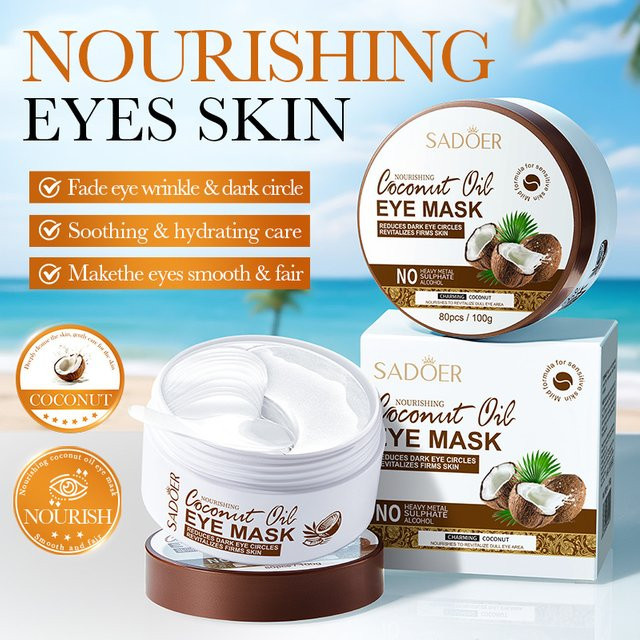 Sadoer Coconut Kollagen Augen Maske, 80 Stück, Unisex - Bild 1