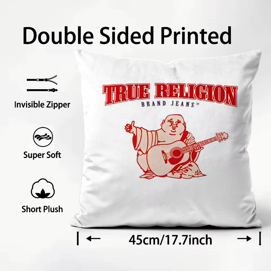 True Religion Kissenbezug Square Graphic in Schwarz und Weiß, B/H: 30 x 30 cm - Bild 3
