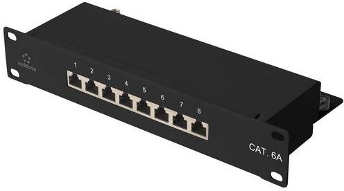 Renkforce RF-4870828 8 Port Netzwerk-Patchpanel CAT 6a Schwarz, 1 HE - Bild 1