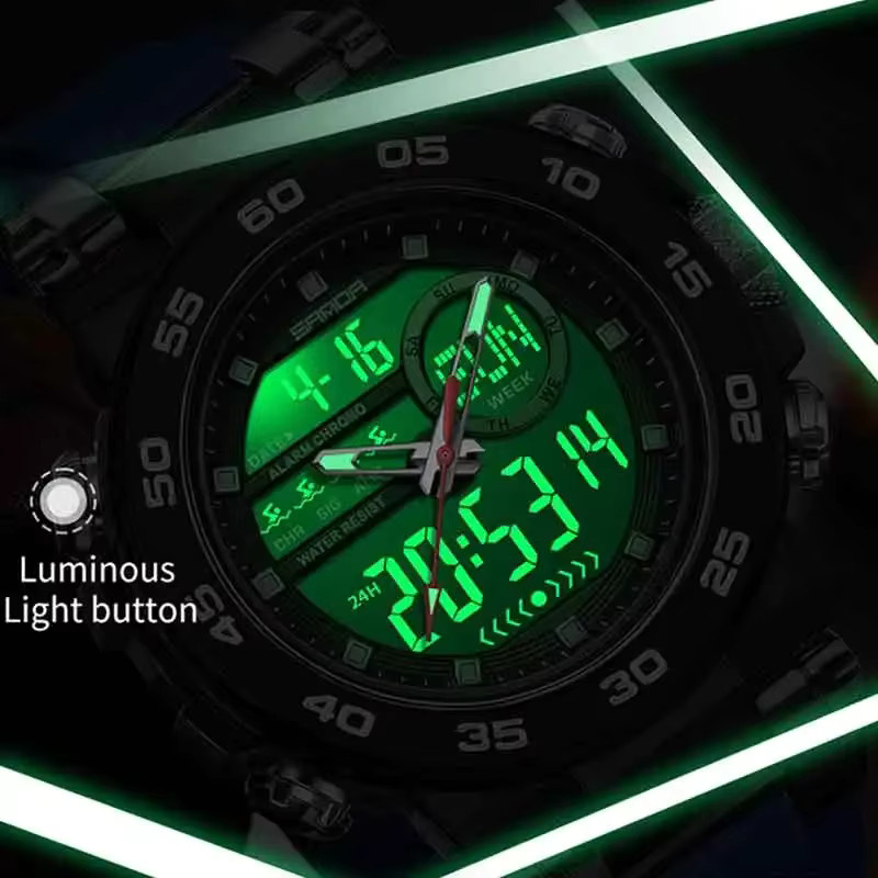 SANDA Armbanduhr, Analog-Digital, Quarz, Edelstahl, Schwarz, Herren - Bild 5