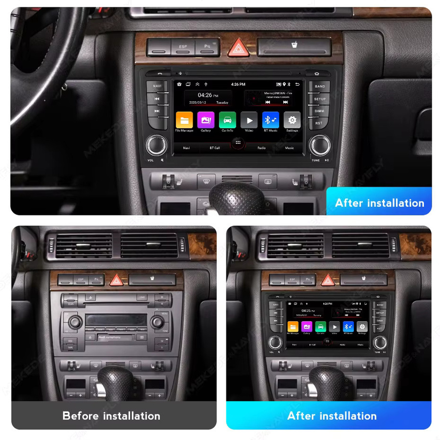 NAVIFANS Android 15 Autoradio mit 64G Speicher für Audi A6 S6 RS6 Allroad C5 1997-2004 in Schwarz mit Carplay und intelligentem Multimedia-Audiosystem - Bild 2