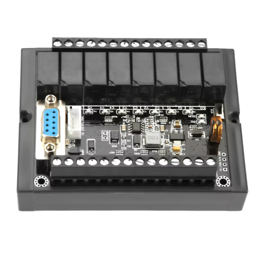 Qiilu Programmierbares Relaisverzögerungsmodul FX1N-20MR SPS Steuerplatine mit Shell-Relaismodul, Schwarz - Bild 2