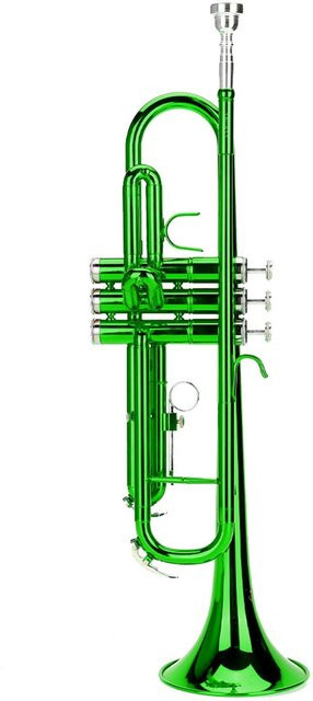 Nensit Trompete Blechblasinstrument in Grün mit Hilfswerkzeug-Set - Bild 1