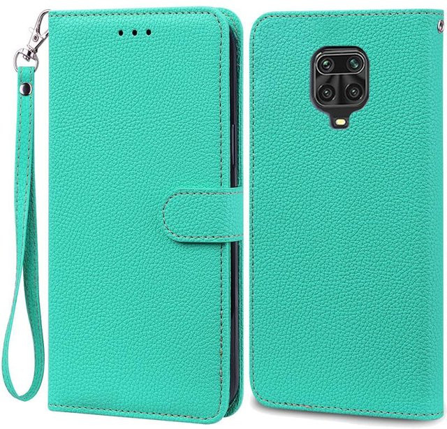 Xiaomi Silikon Brieftasche Hülle für Redmi Note 9 Pro und Redmi Note 9S in Türkis - Bild 1
