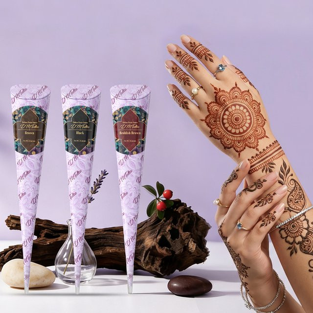 DMTATTOO Temporäre Tattoo-Paste, 3 Farben, Schwarz/Braun/Rotbraun - Bild 1