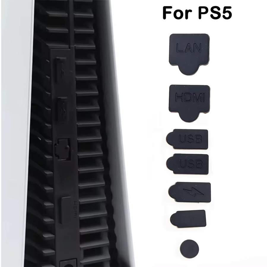 TingDong Silikon Staubschutz Set für PS5 Playstation 5 USB Interface Abdeckung - Bild 3