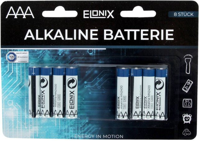 Elonix AAA/Micro Batterien LR03 im 8er Pack - Bild 1