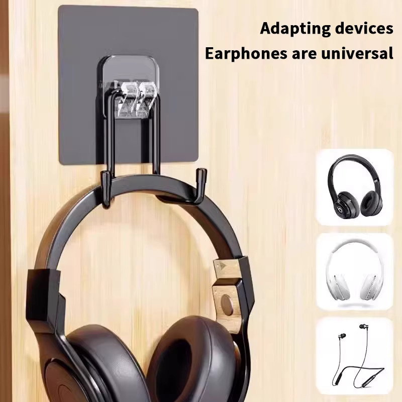 SD&HI 5er Set Universal Wandhalterung für Kopfhörer und Gaming Controller in Schwarz mit Klebeaufhängung - Bild 4