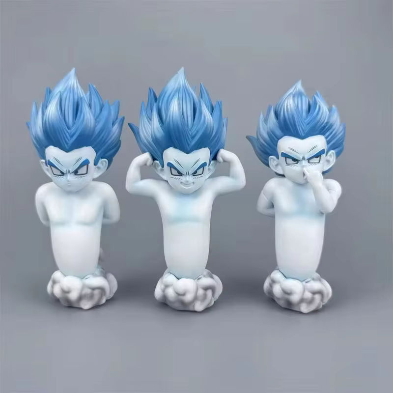 5er Set Dragon Ball Z Gotenks Super Ghost Kamikaze Attack Actionfiguren von Bandai in Weiß, Höhe: 14,5 cm - Bild 3