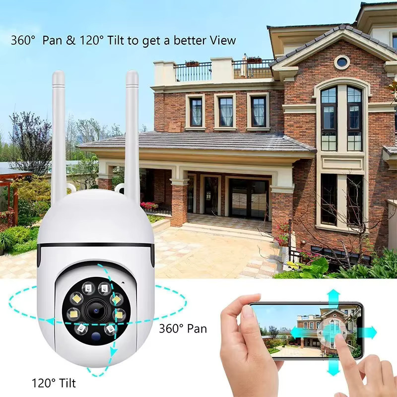 Drahtlose 3MP WiFi PTZ Überwachungskamera mit Nachtsicht und Personen-Tracking in Weiß - Bild 4