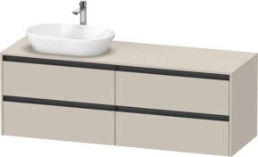 Duravit Waschtischunterschrank Ketho.2 in Taupe Matt mit 4 Schubladen, wandhängend, B: 160 cm, T: 55 cm, H: 56,8 cm - Bild 1