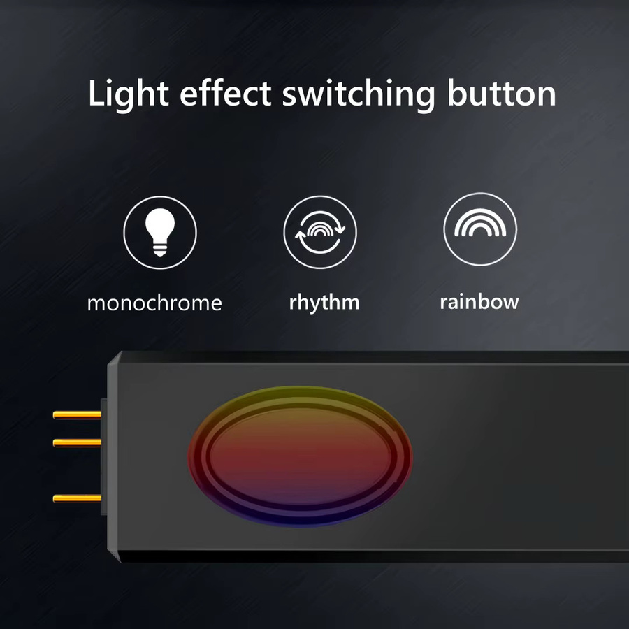 AuyiHomu 5V 3-Pin ARGB Controller mit SATA-Anschluss für PC-RGB-Beleuchtungshubs, Gehäuselüfter und LED-Lichtstreifen in Schwarz - Bild 4