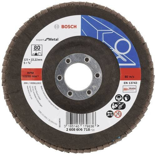 Bosch Expert Fächerschleifscheibe für Metall Durchmesser: 125 mm Bohrungs-Ø: 22,23 mm Körnung: 80 Farbe: Braun - Bild 1