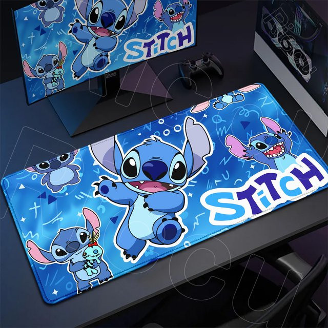 Potdemiel Blaues Anime Stitch Mauspad XXL Rutschfeste Kawaii Gaming-Tastaturunterlage für PC und Büro - Bild 1