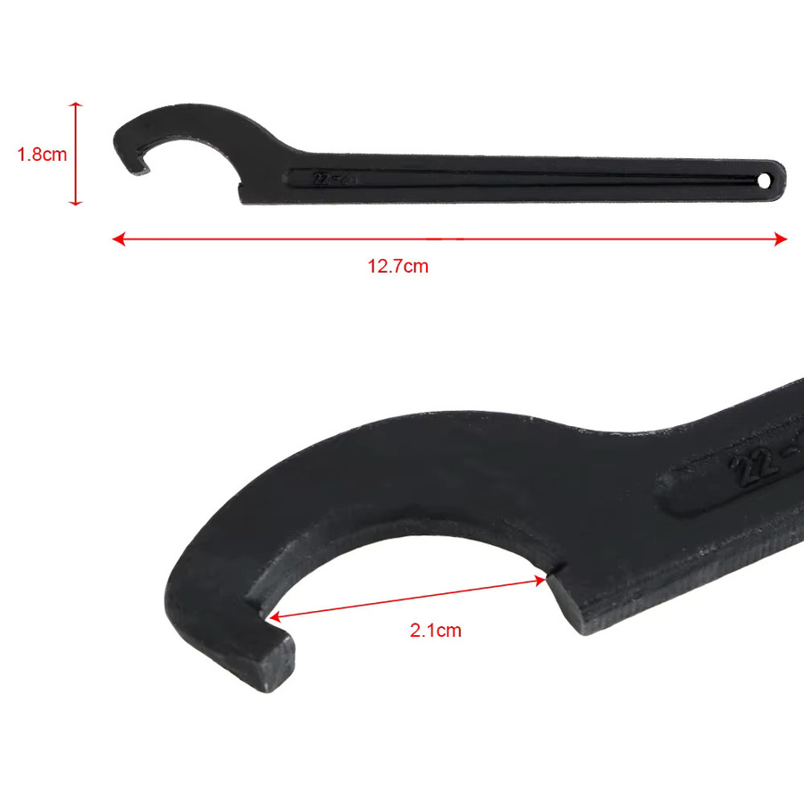 DIYWORK Edelstahl-Halbmondhakenkopf runder Mutternschlüssel C-förmiger Schraubenschlüssel 22–26 mm - Bild 5