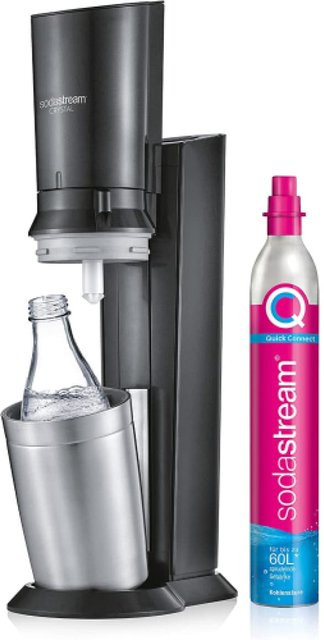 SodaStream Crystal 3.0 Wassersprudler Titan in Schwarz inklusive Quick Connect CO2-Zylinder und 1x Glaskaraffe - Bild 1