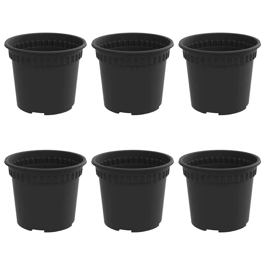 6er Set runde Blumentöpfe von vidaXL in Schwarz aus Kunststoff, Durchmesser: 12,5 cm, Höhe: 10 cm - Bild 2