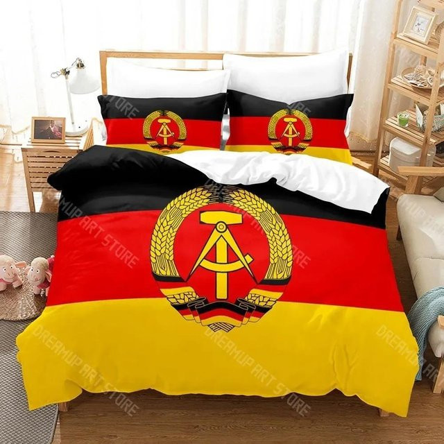 Bettwäsche Set Deutschlandflagge mit 3D-Druck Design, Mehrfarbig, B/H: 155 x 200 cm - Bild 1
