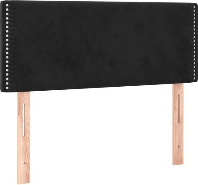 vidaXL LED Kopfteil in Schwarz aus Samt mit USB-Ladeport und integrierter Beleuchtung, B: 100 cm, T: 5 cm, H: 78-88 cm - Bild 1
