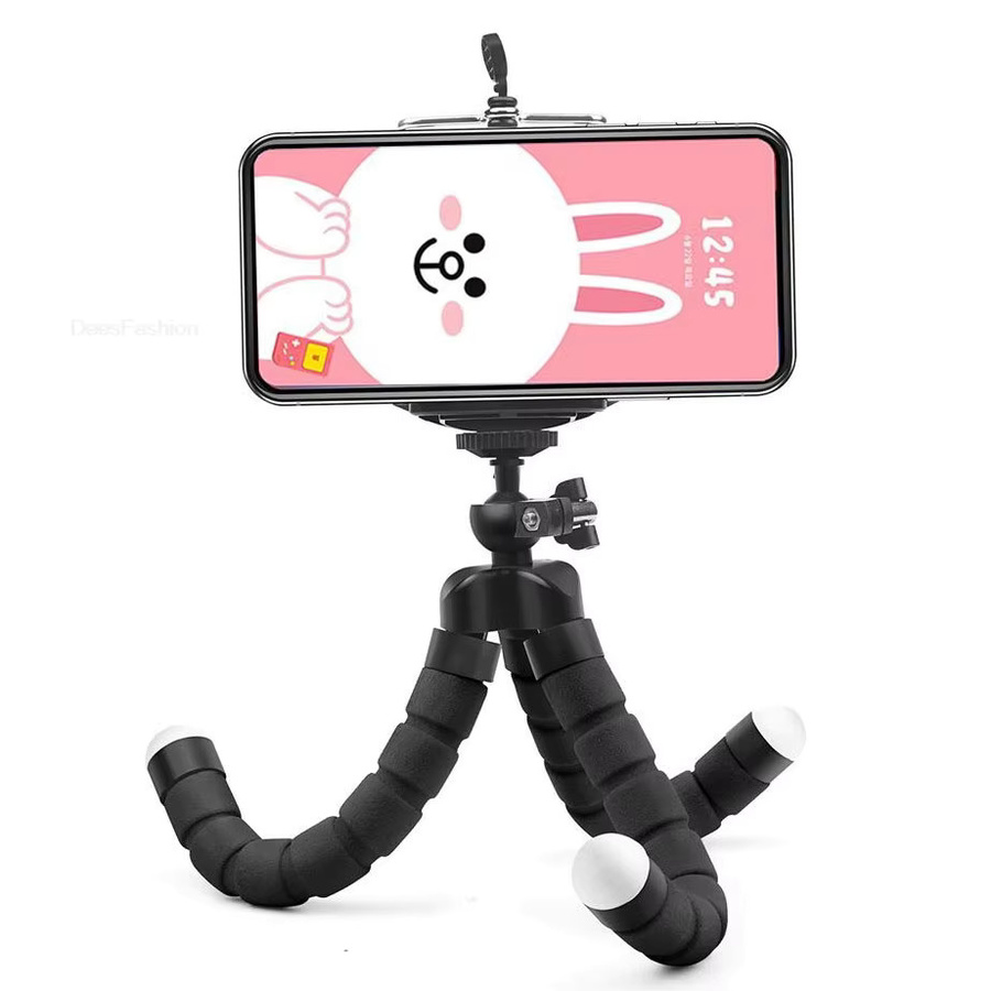 AKABEILA Universelles Oktopus-Smartphone-Stativ in Schwarz mit flexiblem Bein für iPhone und Samsung - Bild 3