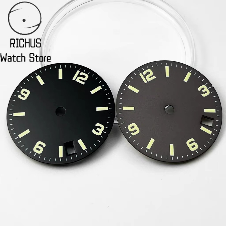 RICHUS Zifferblatt NH35, Schwarz/Blau, 28,6 mm, Automatik, Unisex - Bild 4