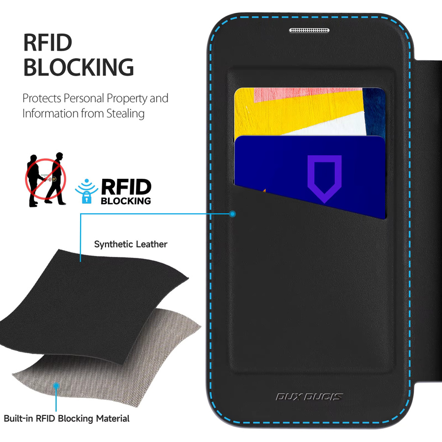 DUX DUCIS Flip Cover Case für iPhone 17 Pro Max und 17 Air mit Kartensteckplatz, 360 Grad Halter und transparenter magnetischer Rückseite - Bild 3