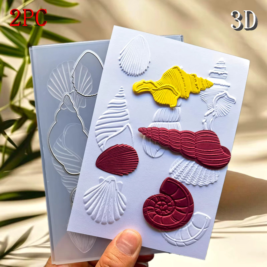 Exquisi 3D-Prägefolder und Stanzset mit Blumenmuster für DIY-Kartenherstellung und Scrapbooking im Ozean-Thema - Bild 3