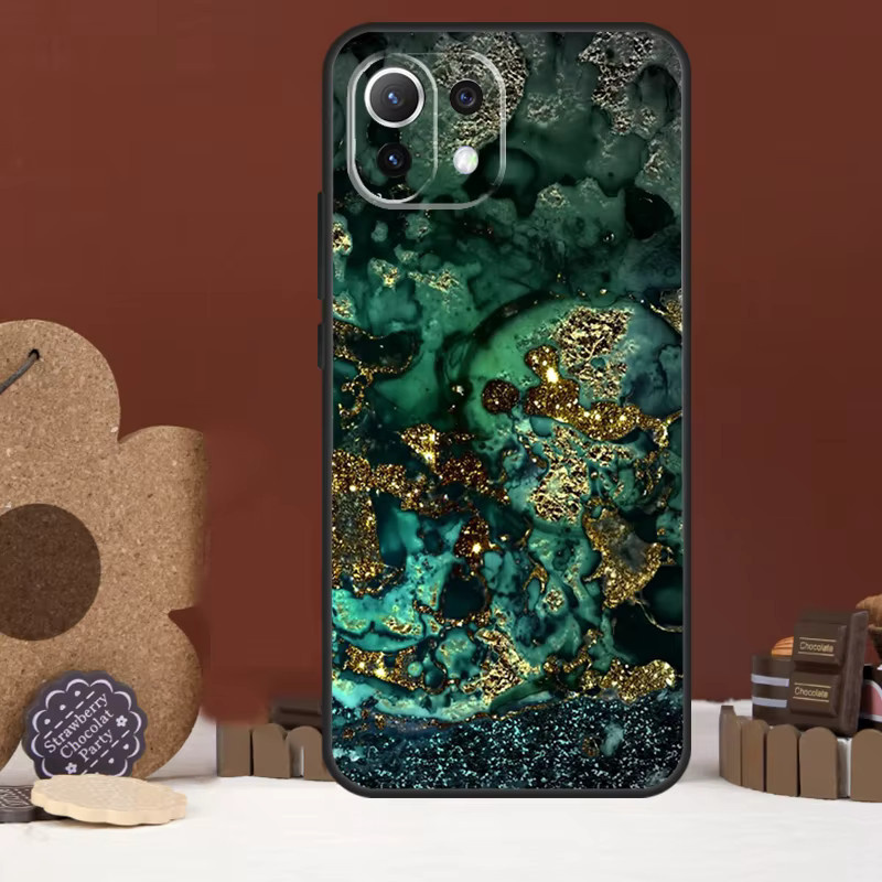 Xiaomi Handyhülle mit Türkisblauem Gold-Achat-Marmor Design für verschiedene Xiaomi Modelle - Bild 2