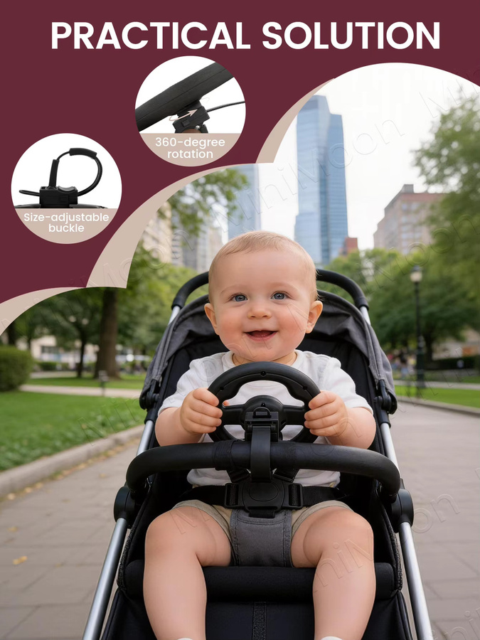 momo&dudu Universelles Spiel-Lenkrad für Kinderwagen & Buggys, mit Musik - Bild 4
