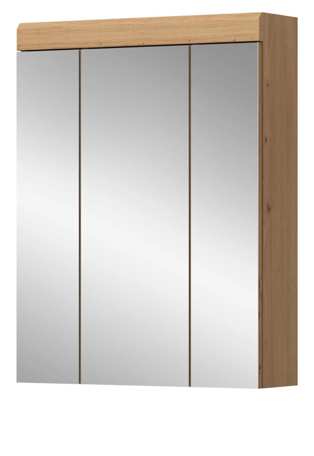 Inn.Furn Badezimmer Spiegelschrank Shawn in Eiche, Breite: 60 cm, mit LED-Beleuchtung und Glastüren - Bild 5