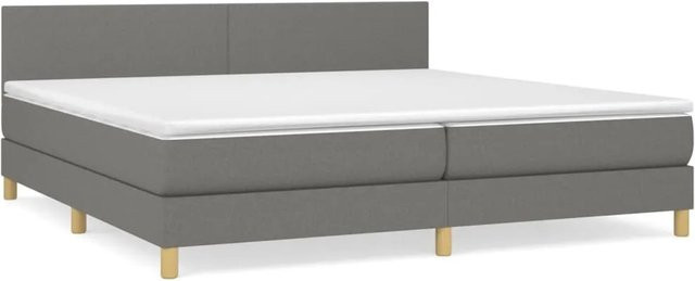 vidaXL Boxspringbett Hybrid mit Matratze und Taschenfedern, Dunkelgrau, B/T: 200 x 200 cm - Bild 1