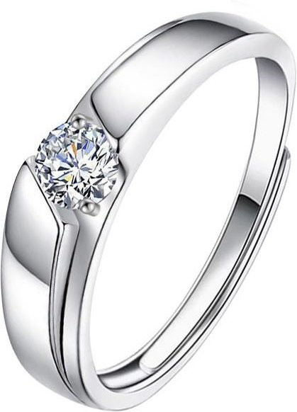 zjy8 Partnerringe 925 Silber, Moissanit, Unisex - Bild 1