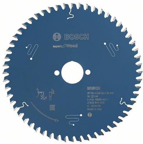 Bosch Kreissägeblatt Expert for Wood, Durchmesser: 190 mm, Bohrung: 30 mm, Dicke: 2,6 mm, 56 Zähne - Bild 1