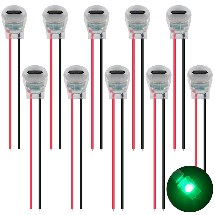 AOKIN 10 Stück USB-C Weibliche Ladebuchsen Typ-C 2-Pin Wasserdicht Transparent - Bild 2