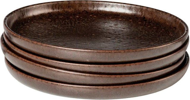 Gipfelstück Dessertteller-Set Glockenklang aus Steinzeug in Bronze/Braun, Durchmesser: 22,0 cm - Bild 1