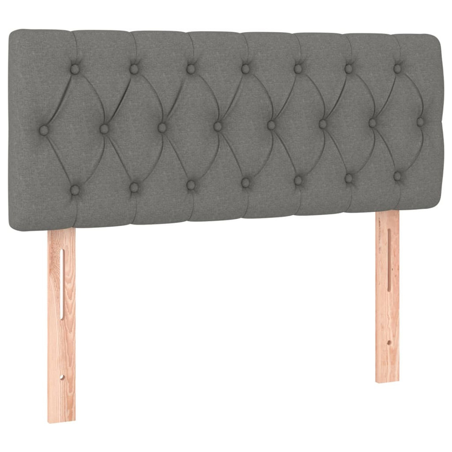 vidaXL Boxspringbett mit Matratze Hybrid-System aus Lärche und Taschenfederkern, Dunkelgrau, B/T: 100 x 200 cm - Bild 3