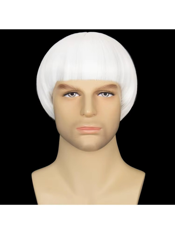 WHIMSICAL W Perücke, weißer Bowl-Cut mit Pony, Herren - Bild 6