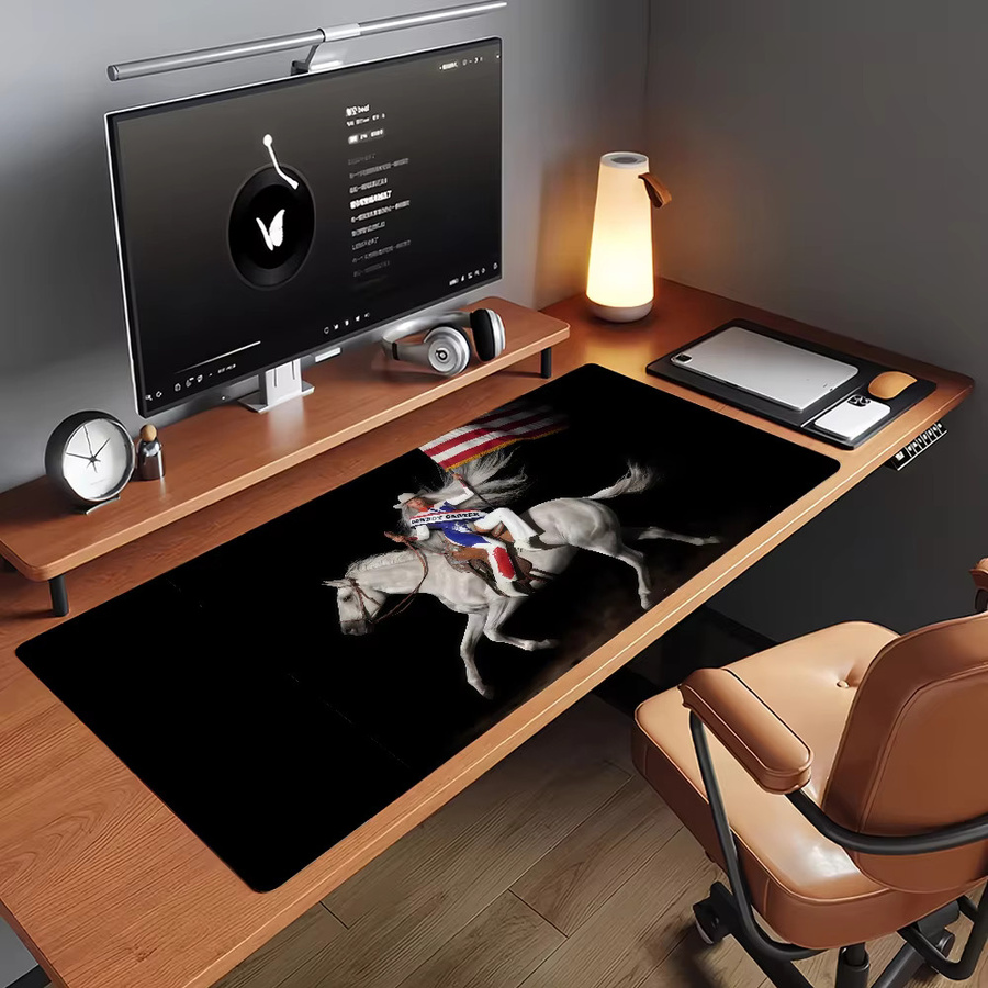 B-BeyonceES Cowboy CARTER XXL Gaming Mauspad in Schwarz, rutschfeste Schreibtischunterlage aus Gummi für PC und Laptop - Bild 5